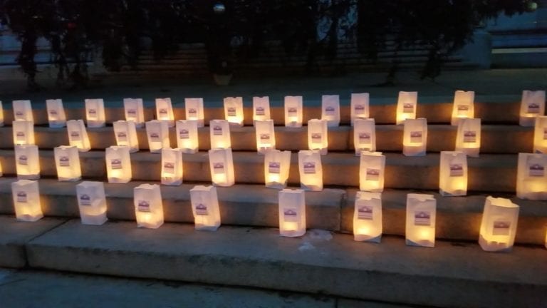 Luminary at City Hall Raises Awareness of Domestic Violence