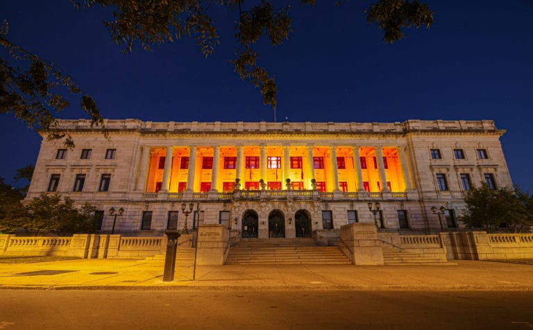 City Hall Illuminates in Honor of George Floyd
