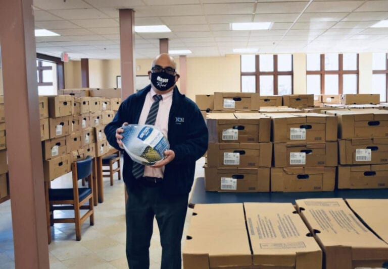 Residents Receive Thanksgiving Turkeys from Trenton