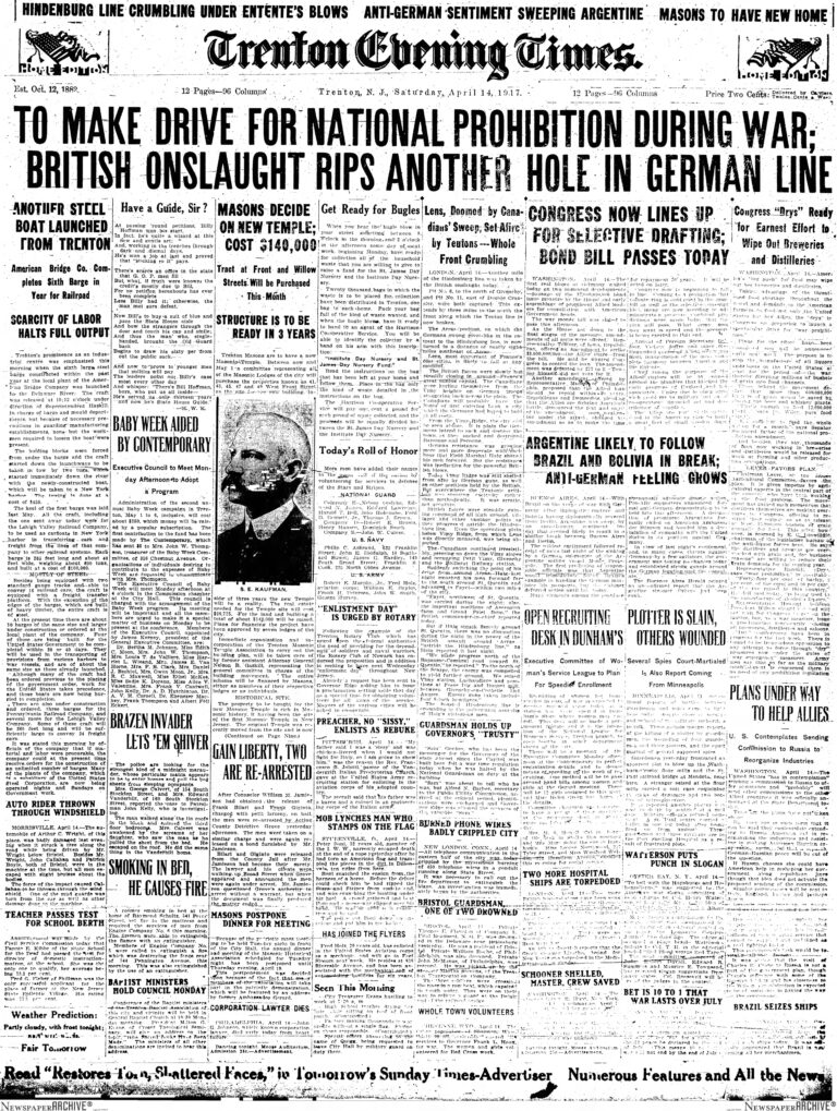 Historic Trenton’s Day in the Life: April 14, 1917