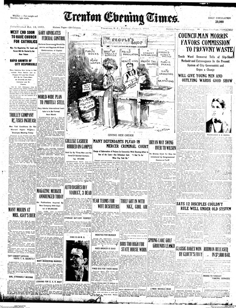 Historic Trenton’s Day in the Life: June 2, 1911